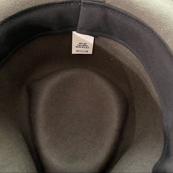 Boutique 100% Wool Olive Fedora Made in USA with Leather Trim NWT Unisex - Picture 14 of 15